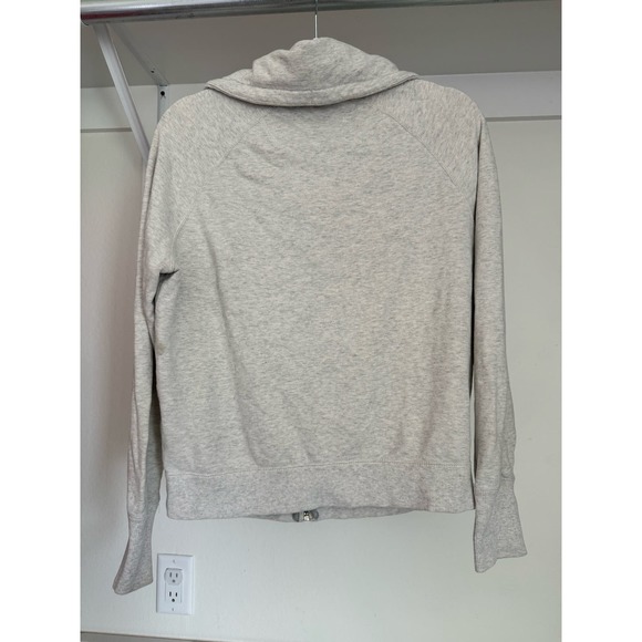 Nike Funnel Neck Full Zip Sweater‎ Jacket Size Medium Cream Grey Women's - Picture 2 of 8